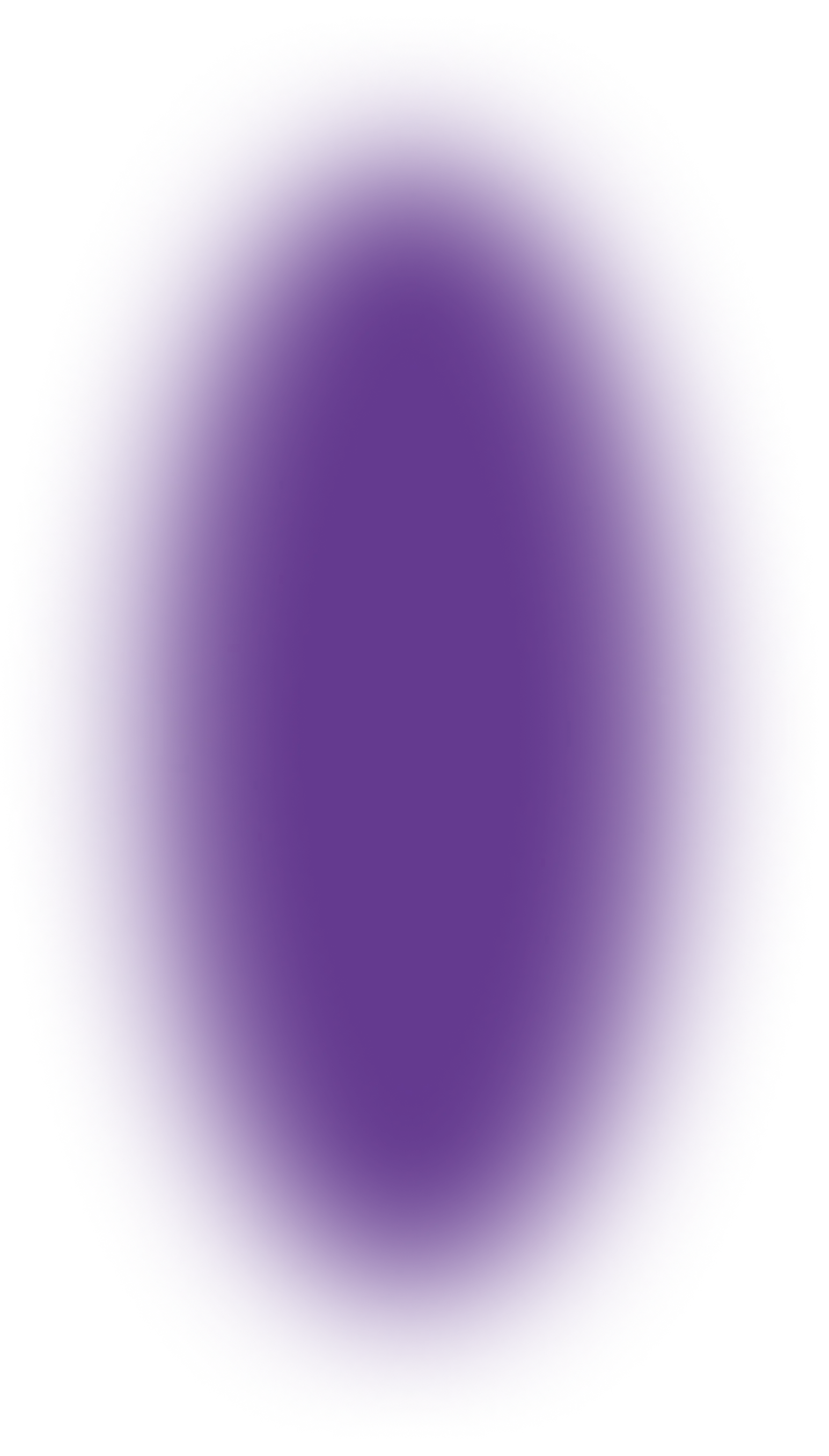 Solid purple oval gradient shape with soft edges on a transparent background.